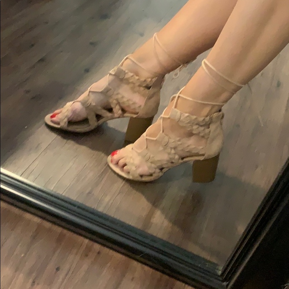 Lace up pink Heels